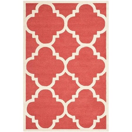 Safavieh Cambridge Hand Tufted Runner Rug- Rust - Ivory- 2 ft. 6 in. x 12 ft. CAM140L-212